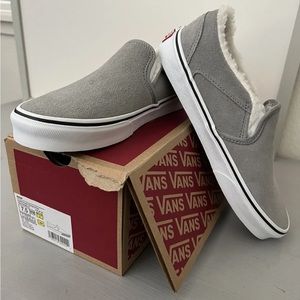 Vans Women Suede Sherpa Drizzle (Gray) Marshmallows